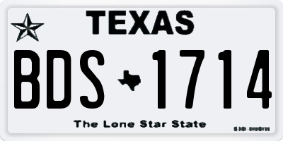 TX license plate BDS1714
