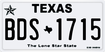TX license plate BDS1715
