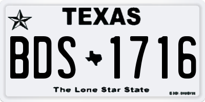TX license plate BDS1716