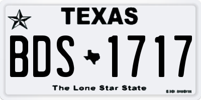 TX license plate BDS1717