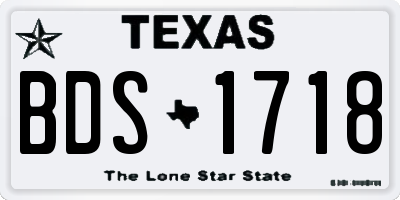 TX license plate BDS1718