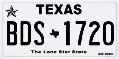 TX license plate BDS1720