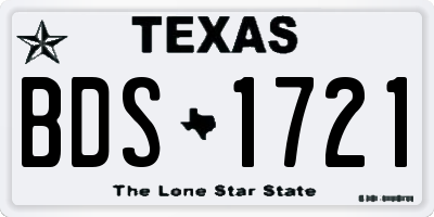 TX license plate BDS1721