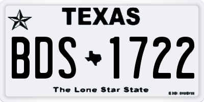 TX license plate BDS1722