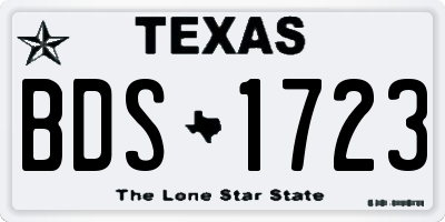 TX license plate BDS1723