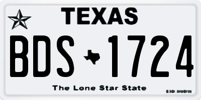 TX license plate BDS1724