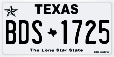 TX license plate BDS1725
