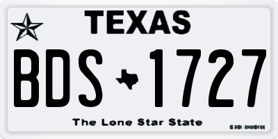 TX license plate BDS1727