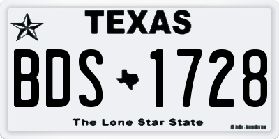 TX license plate BDS1728