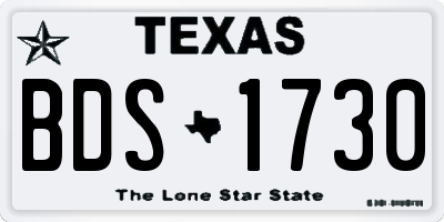 TX license plate BDS1730