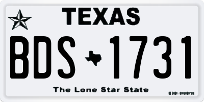 TX license plate BDS1731
