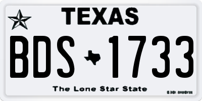 TX license plate BDS1733