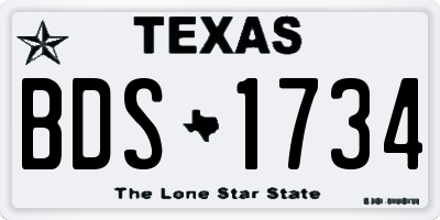 TX license plate BDS1734