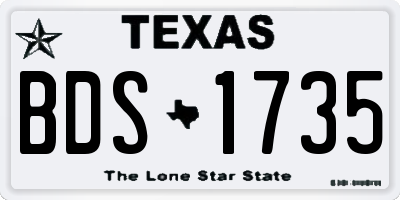 TX license plate BDS1735