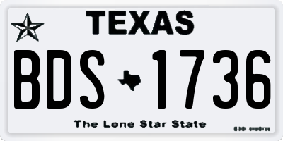 TX license plate BDS1736
