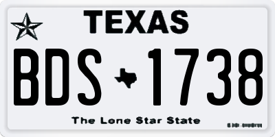 TX license plate BDS1738