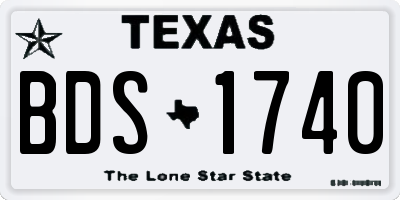 TX license plate BDS1740