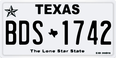 TX license plate BDS1742
