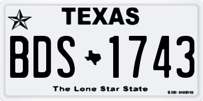TX license plate BDS1743