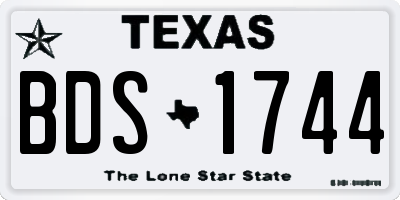 TX license plate BDS1744