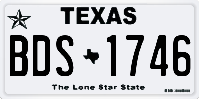 TX license plate BDS1746