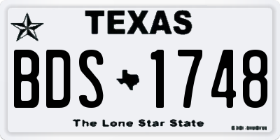 TX license plate BDS1748