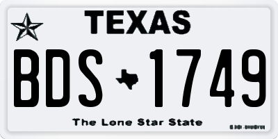 TX license plate BDS1749