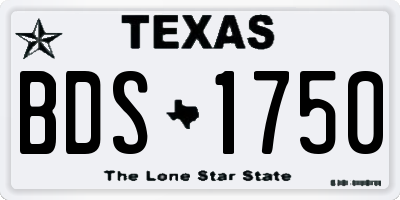 TX license plate BDS1750