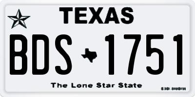 TX license plate BDS1751