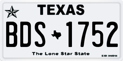 TX license plate BDS1752