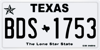 TX license plate BDS1753
