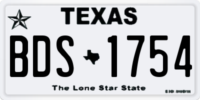 TX license plate BDS1754