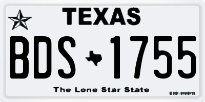 TX license plate BDS1755