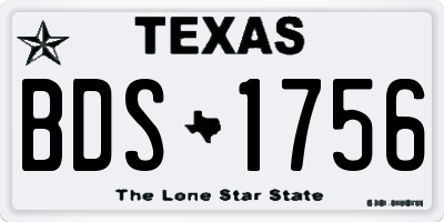 TX license plate BDS1756