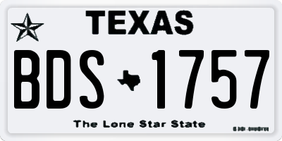 TX license plate BDS1757