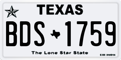 TX license plate BDS1759