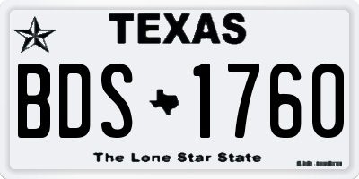 TX license plate BDS1760