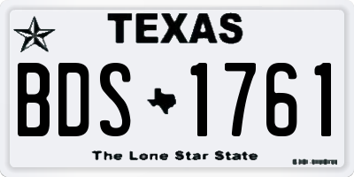 TX license plate BDS1761