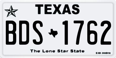 TX license plate BDS1762