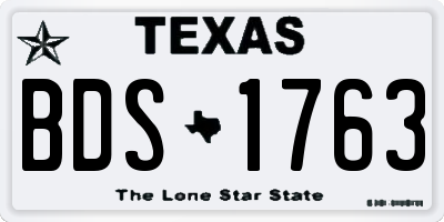 TX license plate BDS1763