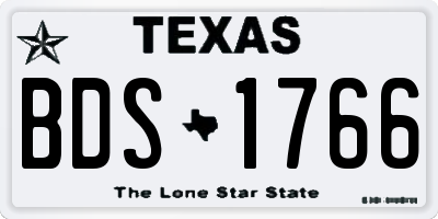TX license plate BDS1766