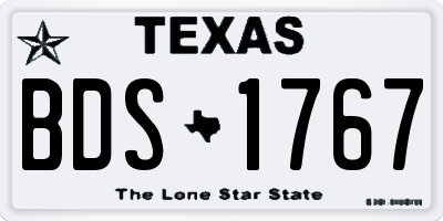TX license plate BDS1767