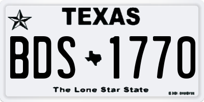 TX license plate BDS1770