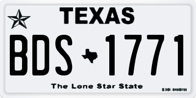 TX license plate BDS1771