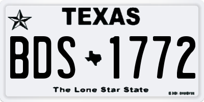 TX license plate BDS1772