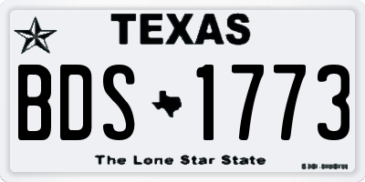 TX license plate BDS1773