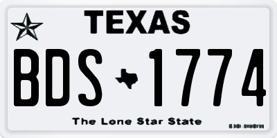 TX license plate BDS1774