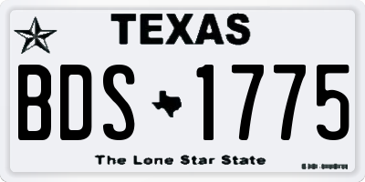 TX license plate BDS1775