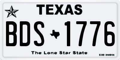TX license plate BDS1776