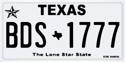 TX license plate BDS1777